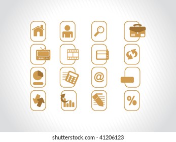 yellow icons set for website