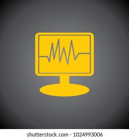 Yellow ICU Monitor icon on black background.