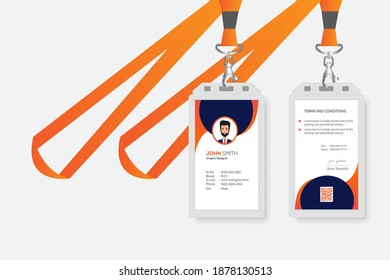 Plantilla de diseño de tarjeta de identificación amarilla