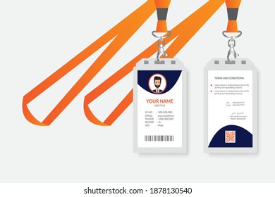 Plantilla de diseño de tarjeta de identificación amarilla