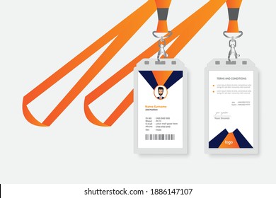 Plantilla de diseño de tarjeta de identificación amarilla.Tarjeta de identificación con ilustración vectorial aislada de lastre.
