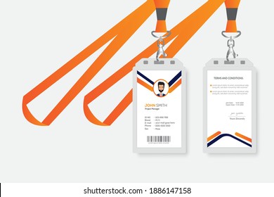 Plantilla de diseño de tarjeta de identificación amarilla.Tarjeta de identificación con ilustración vectorial aislada de lastre.
