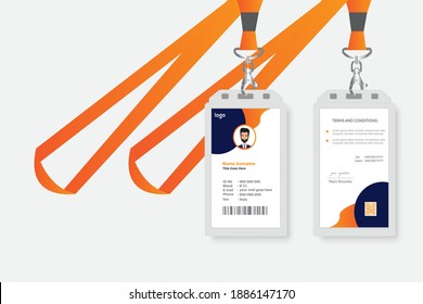 Gelbe ID Card Design Template.Id Karte mit eingestellter, einzelne Vektorgrafik.

