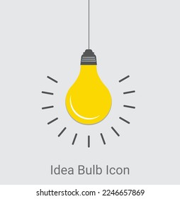 Yellow idea light bulb with background