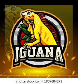 Yellow Iguana Mascot. Esport Logo Design