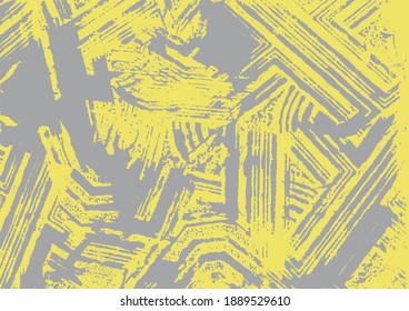 Yellow Illuminating texture pattern on Ultimate Gray Background. Trendy vector background texture. Hand-drawn ink texture for banner, card design. Spotted texture.