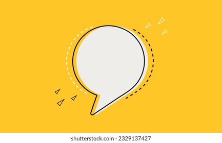 Yellow illustration of speech bubble. Vector talking cloud. Glossy speech bubble high quality vector. Shiny cloud foam vector. speak bubble text, chatting box, message box, baloon outline cartoon.