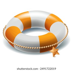 Círculo inflable amarillo sobre fondo blanco. 
