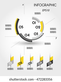 modelo de anel infográfico amarelo, conceito abstrato