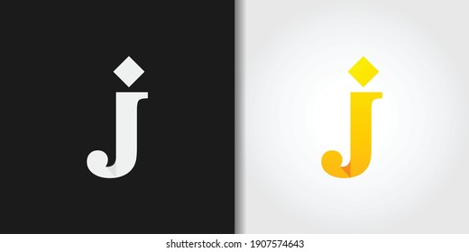 yellow initial letter j logo set idea template vector