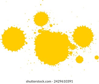 la tinta amarilla cayó salpicadura en el fondo blanco