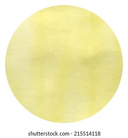 Yellow ink painting circle background. Vector illustration.
