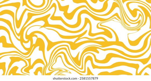 Yellow instant noodle, pasta and spaghetti texture with geometric wavy lines. Ramen, pasta vector pattern. Background abstract food illustration