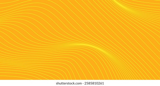 Yellow instant noodle, pasta and spaghetti texture with geometric wavy lines. Ramen, pasta vector pattern. Background abstract food illustration