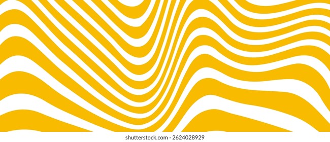 Yellow instant noodle, pasta and spaghetti texture with geometric wavy lines. Ramen, pasta vector pattern. Background abstract food illustration