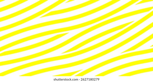 Yellow instant noodle, pasta and spaghetti texture with geometric wavy lines. Ramen, pasta vector pattern. Background abstract food illustration