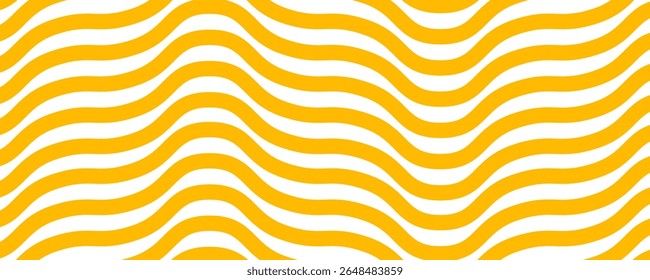 Yellow instant noodle, pasta and spaghetti texture with geometric wavy lines. Ramen, pasta vector pattern. Background abstract food illustration