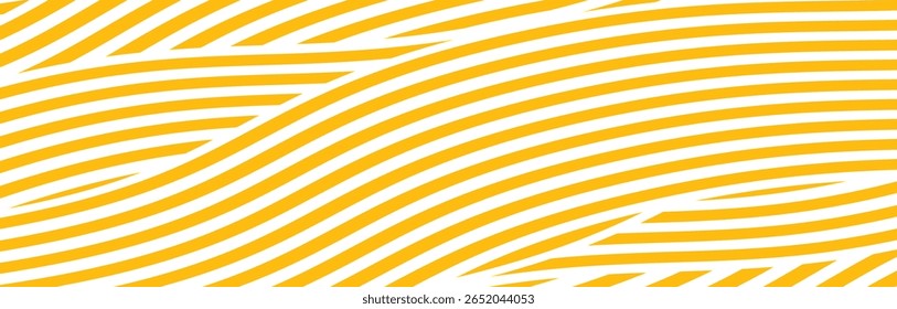 Yellow instant noodle, pasta and spaghetti texture with geometric wavy lines. Ramen, pasta vector pattern. eps 10 modern.