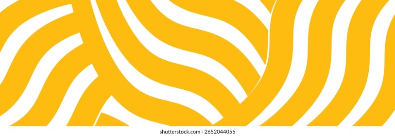 Macarrão instantâneo amarelo, massa e textura espaguete com linhas onduladas geométricas. ilustração vetorial.