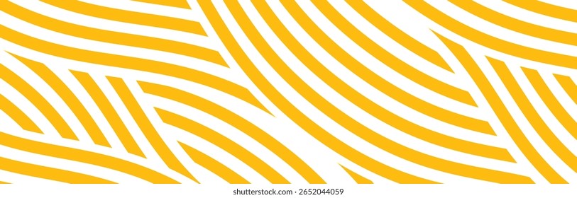 Massa instantânea amarela, massa e textura de espaguete com linhas onduladas geométricas. Ramen, padrão de vetor de massa. Ilustração de alimento abstrato de fundo
