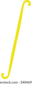 Yellow Integral icon, mathematic, calculus 