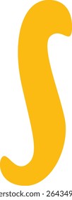 Um sinal integral amarelo usado em matemática, representando o processo de integração em cálculo, em um estilo vetorial moderno e simples.