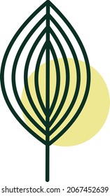 Yellow interesting seasonal leaf, illustration, vector, on a white background.