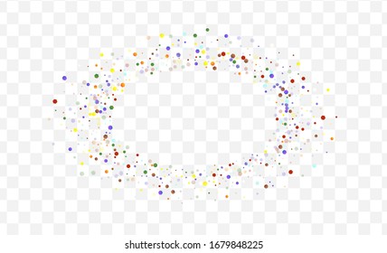 Yellow Invitation Circle Background. Green Celebrate Polka Card. Vector Shine Texture. Colorful Dust Festival Invitation.