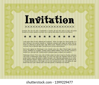 Yellow Invitation. With complex background. Artistry design. Customizable, Easy to edit and change colors. 