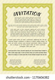 Yellow Invitation. Complex background. Modern design. Customizable, Easy to edit and change colors. 