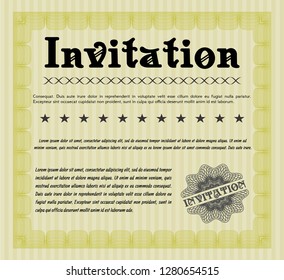 Yellow Invitation. Customizable, Easy to edit and change colors. Easy to print. Modern design. 