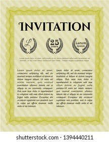 Yellow Invitation. Customizable, Easy to edit and change colors. Complex background. Good design. 