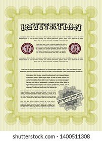 Yellow Invitation. Lovely design. Customizable, Easy to edit and change colors. Easy to print. 