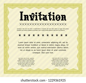 Yellow Invitation. Modern design. Customizable, Easy to edit and change colors. With complex background. 