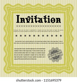 Yellow Invitation. Nice design. Complex background. Customizable, Easy to edit and change colors. 