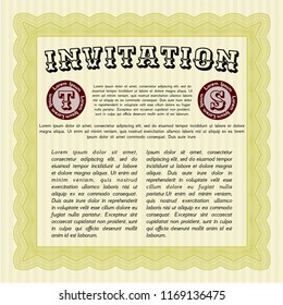 Yellow Invitation template. With complex background. Customizable, Easy to edit and change colors. Modern design. 