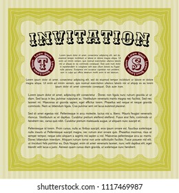 Yellow Invitation template. Customizable, Easy to edit and change colors. With quality background. Sophisticated design. 