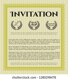 Yellow Invitation template. Customizable, Easy to edit and change colors. Easy to print. Sophisticated design. 