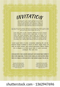 Yellow Invitation template. Customizable, Easy to edit and change colors. With quality background. Nice design. 