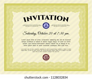 Yellow Invitation template. Elegant design. Customizable, Easy to edit and change colors. Printer friendly. 