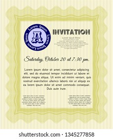 Yellow Invitation template. Good design. With linear background. Customizable, Easy to edit and change colors. 