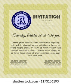 Yellow Invitation template. With quality background. Excellent design. Customizable, Easy to edit and change colors. 