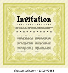 Yellow Invitation template. With quality background. Sophisticated design. Customizable, Easy to edit and change colors. 