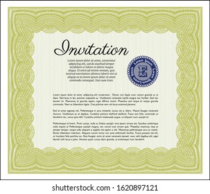 Yellow Invitation template. With quality background. Vector illustration. Beauty design. 