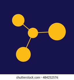Yellow ion icon vector illustration. Blue background