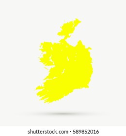 Yellow Ireland Map Illustration