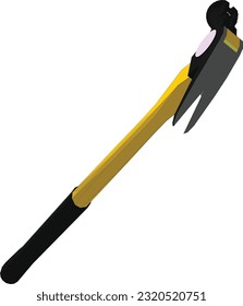 Yellow iron hammer, a symbol of durability and versatility.
