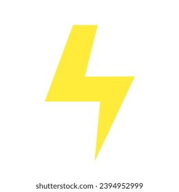 yellow isolated lightning icon on white background