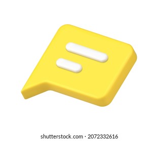 Yellow isometric simple logo new social networks message, sms, incoming email 3d icon vector illustration. Chat box texting letter alert cyberspace communication isolated. Chatting dialogue mailbox