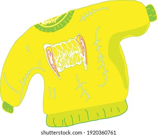 yellow jacket with unic ornamen